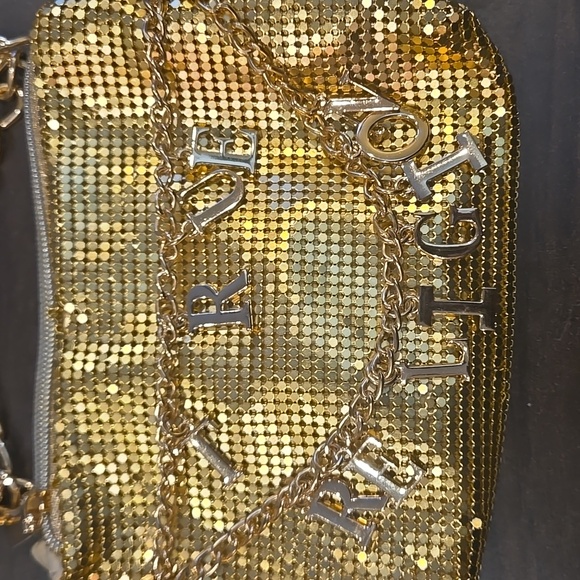 True Religion Gold Mesh Convertible Belt/Crossbody Bag NWOT - Picture 4 of 9